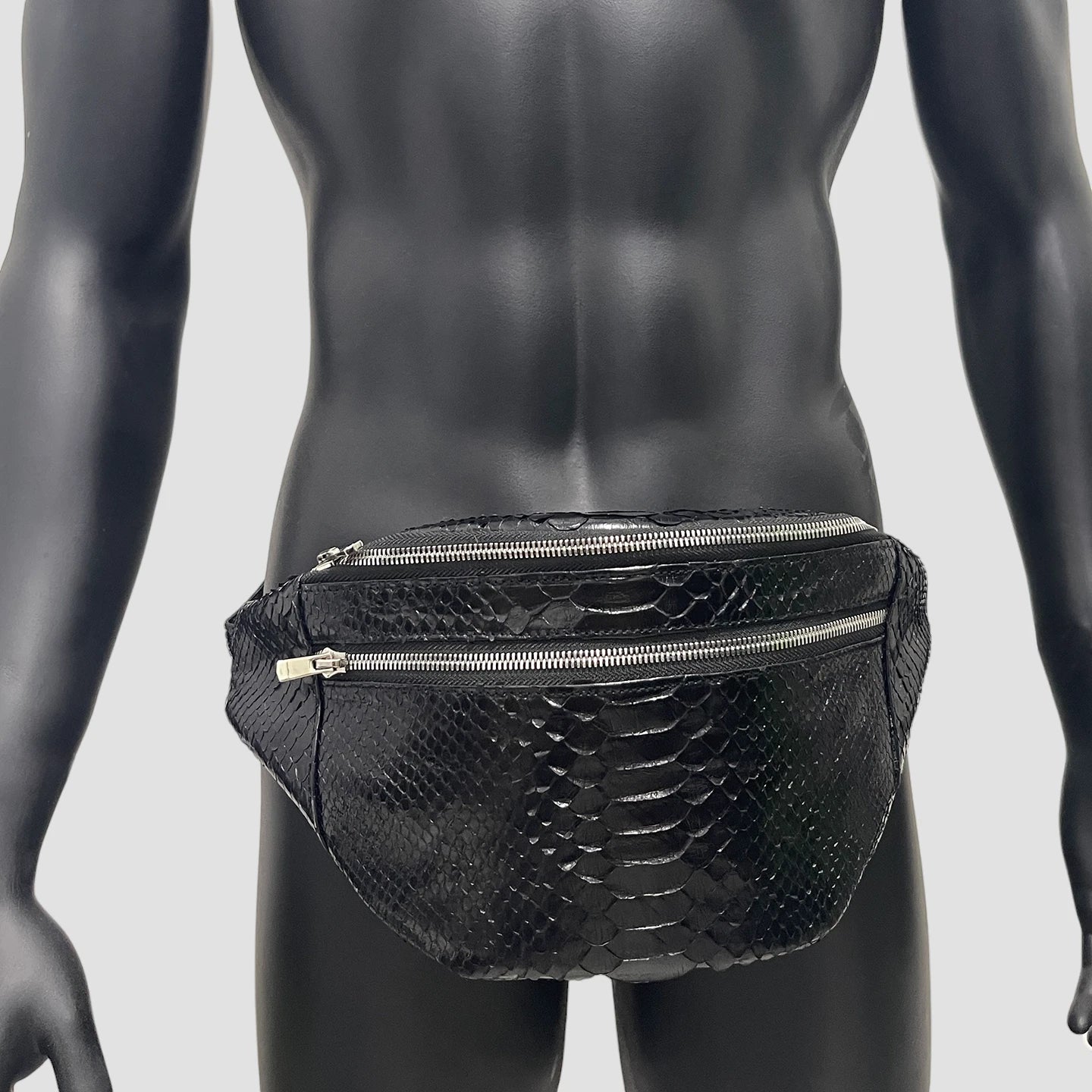 Python leather belt bag