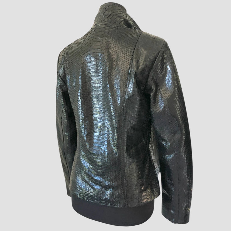 Python leather blazer jacket