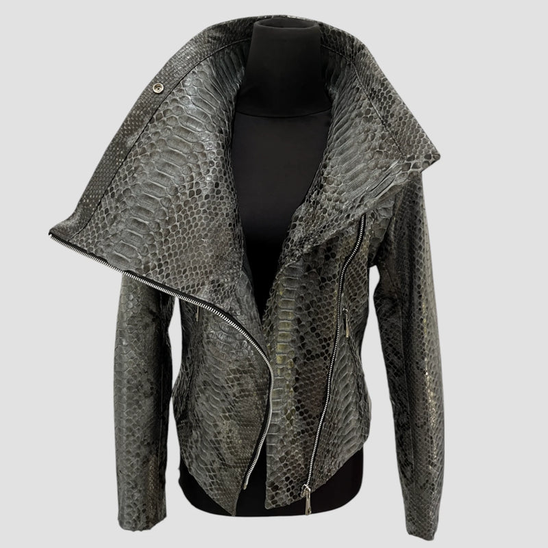 Python leather jacket