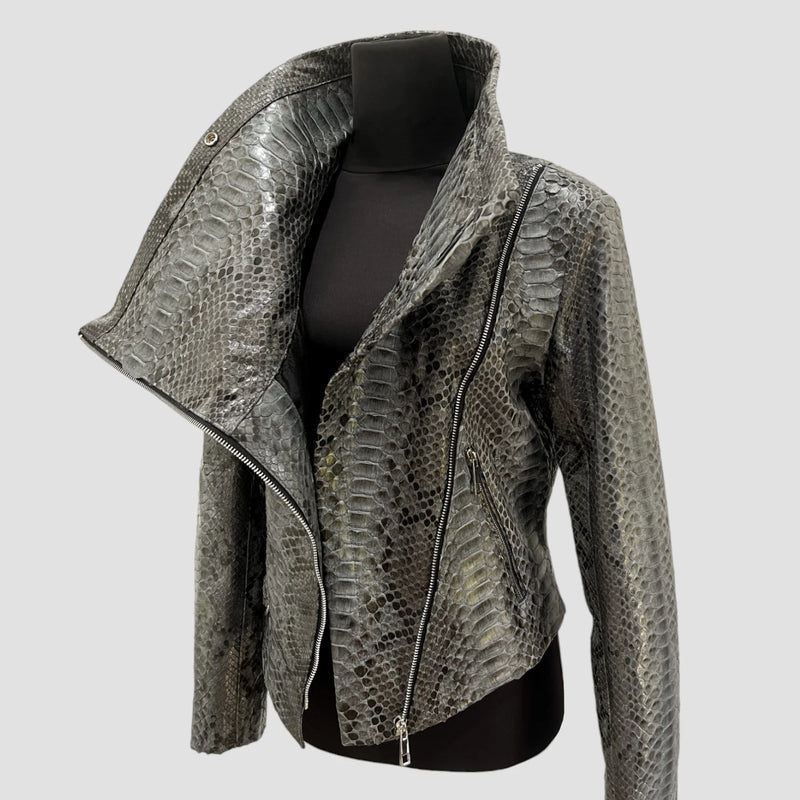 Python leather jacket