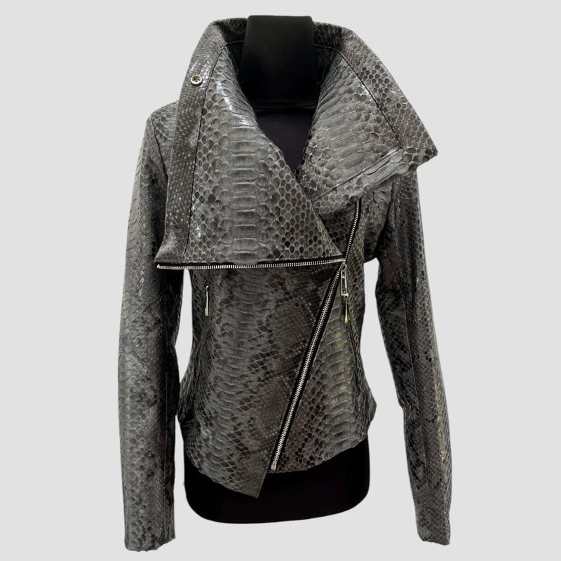 Python leather jacket