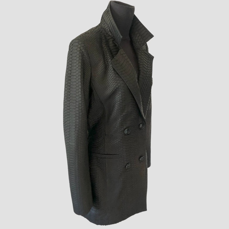 Python leather blazer jacket