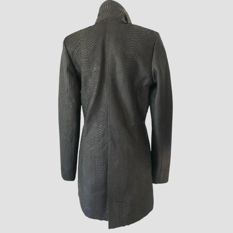 Python leather blazer jacket