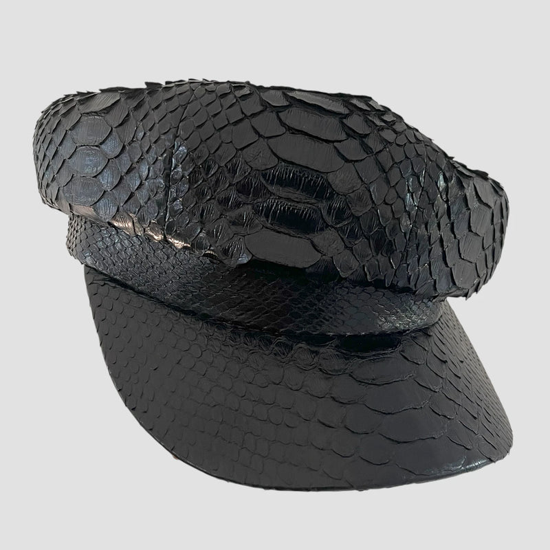 Python leather hat
