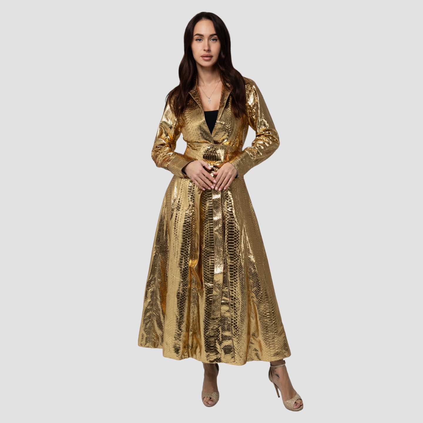 Python leather coat