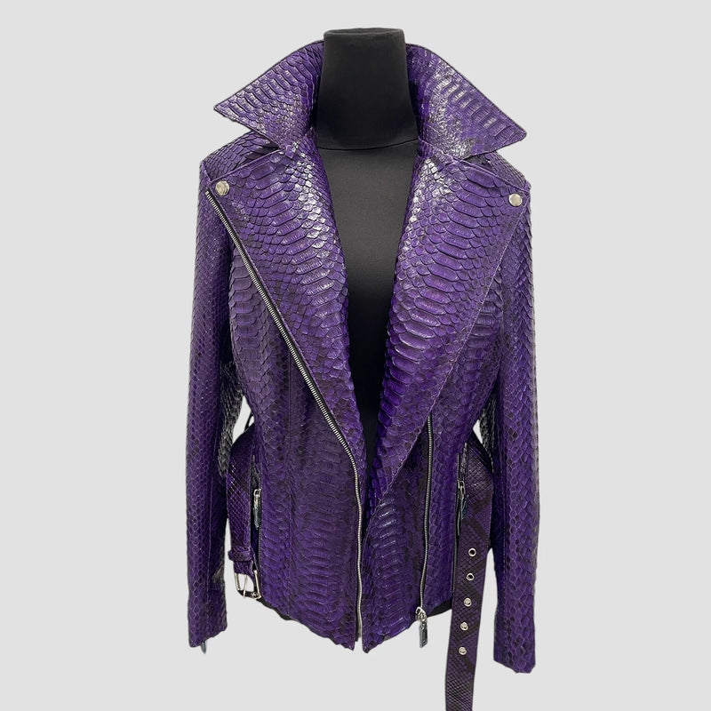 Python leather jacket