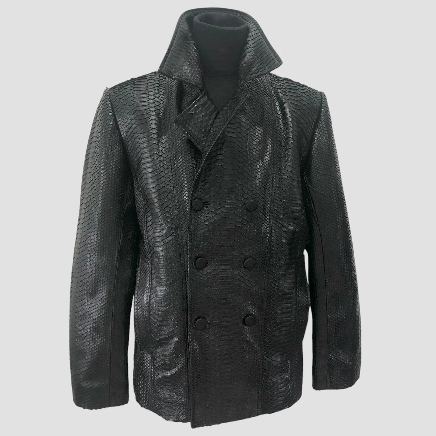 Python leather blazer jacket
