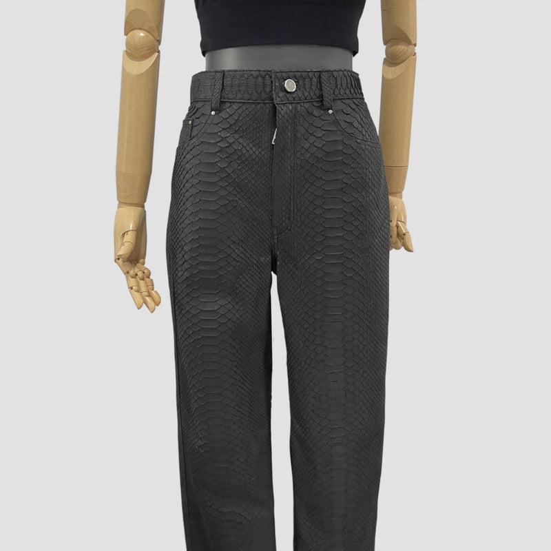 Python leather pants