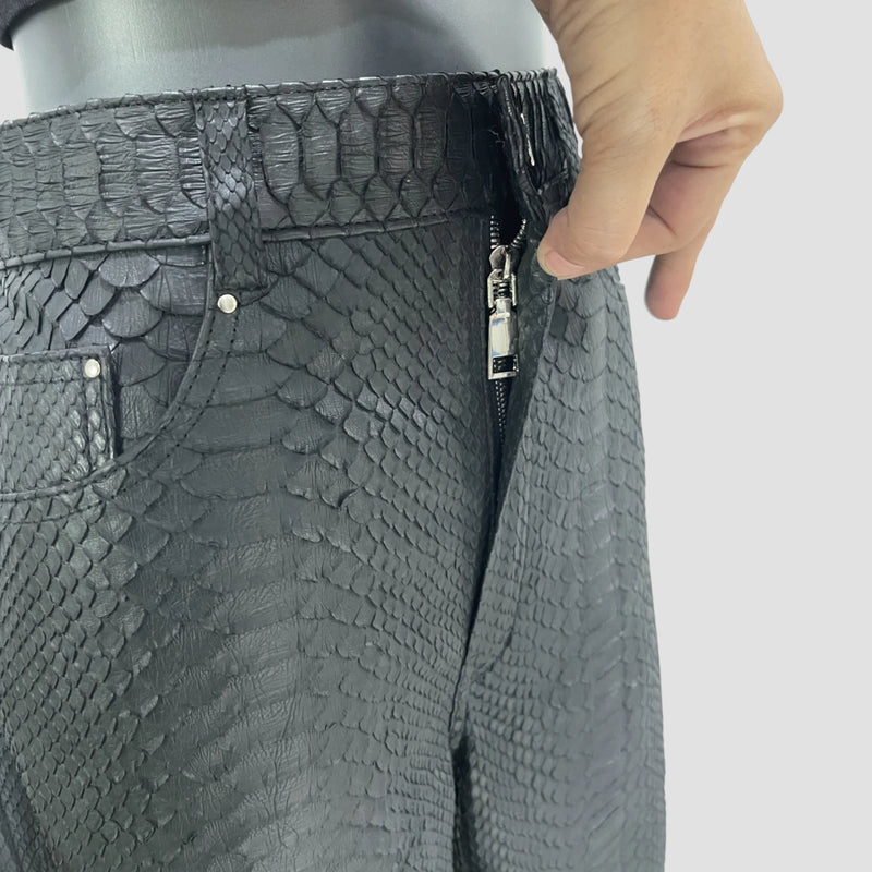 Python leather pants