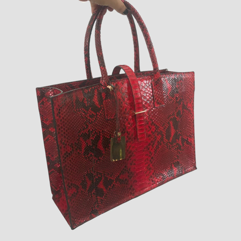 Python leather bag