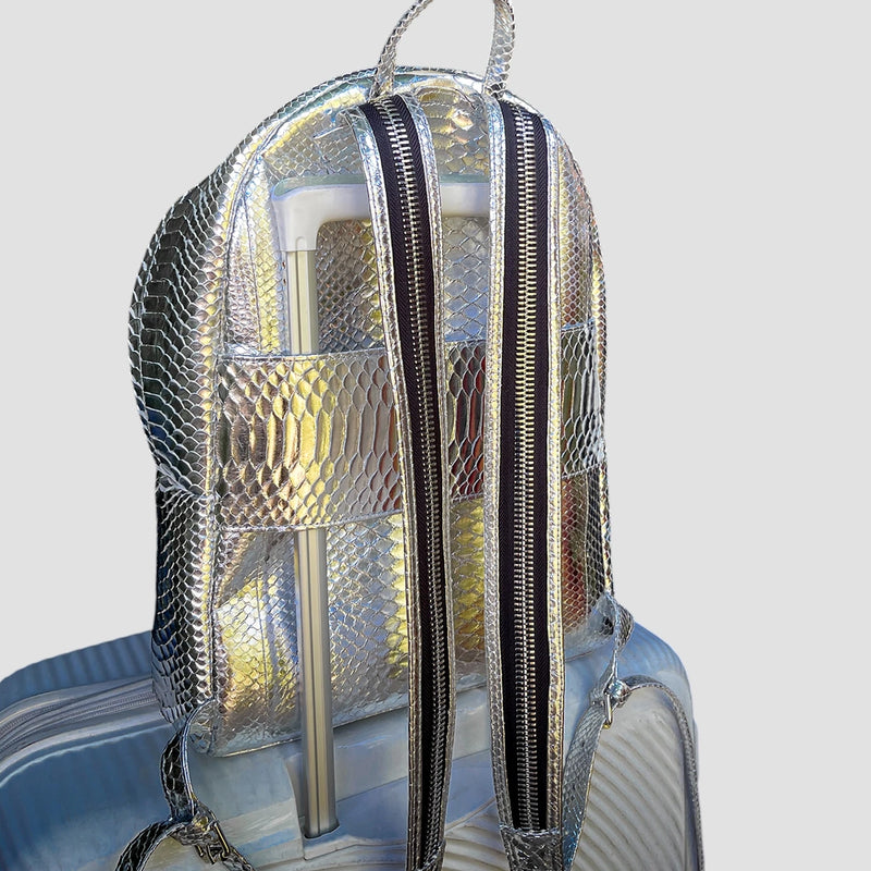Python leather backpack