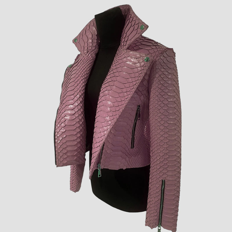 King python leather biker jacket