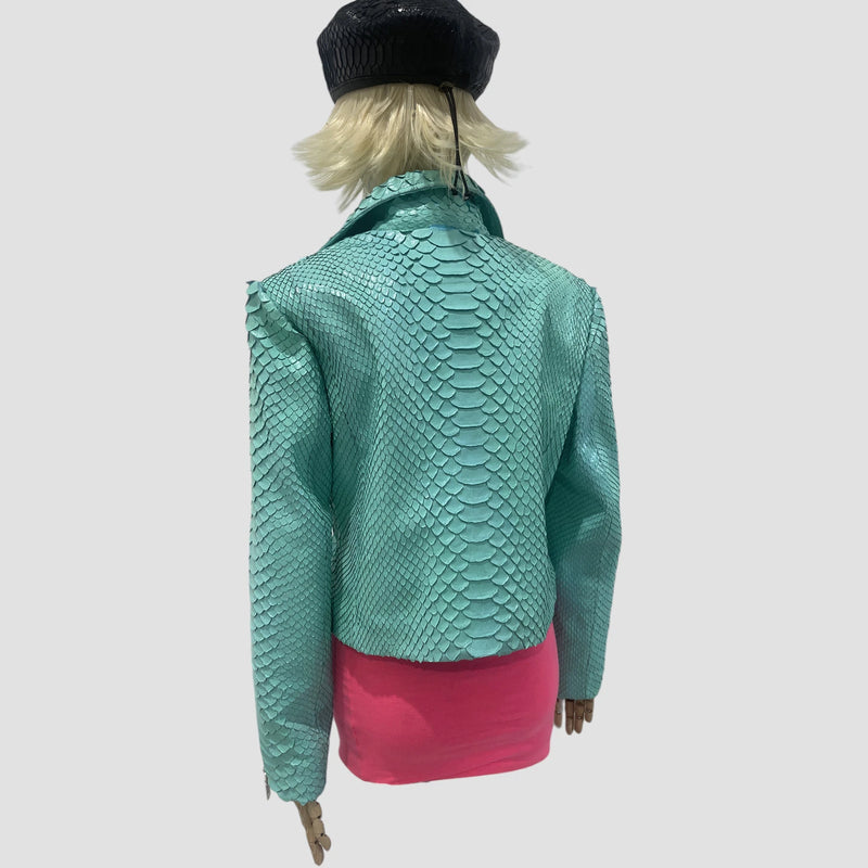 King python leather biker jacket