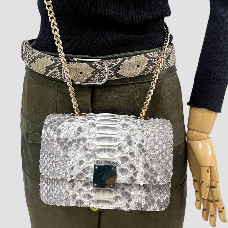 King python leather bag