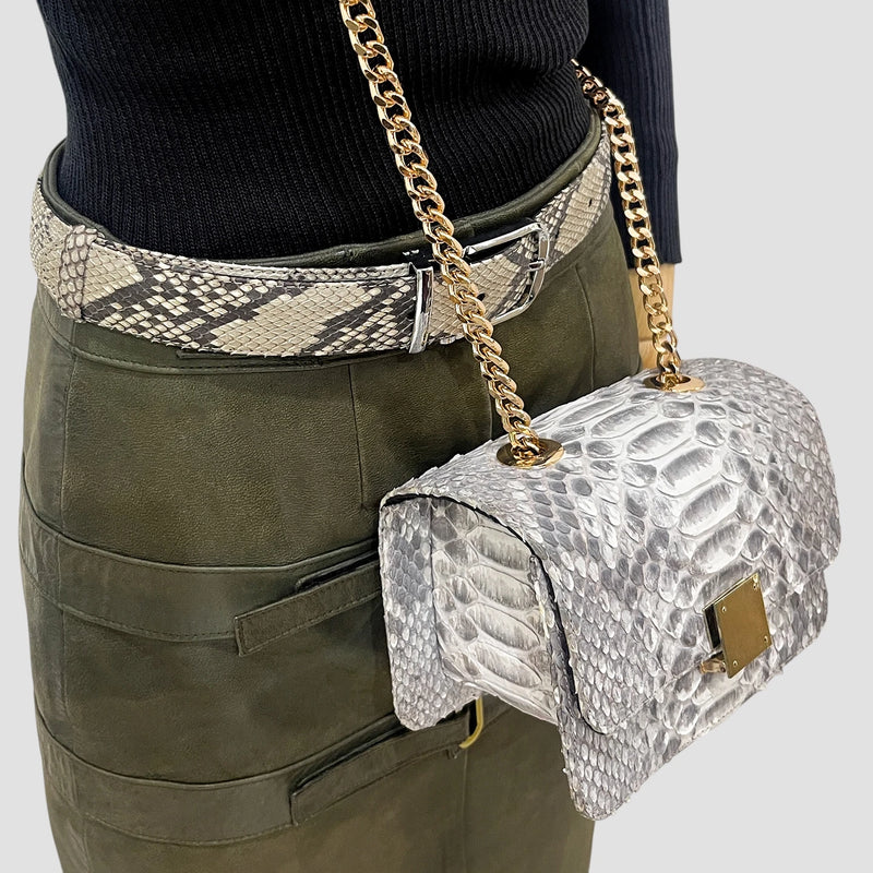 King python leather bag