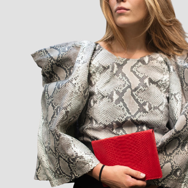 Python leather blouse