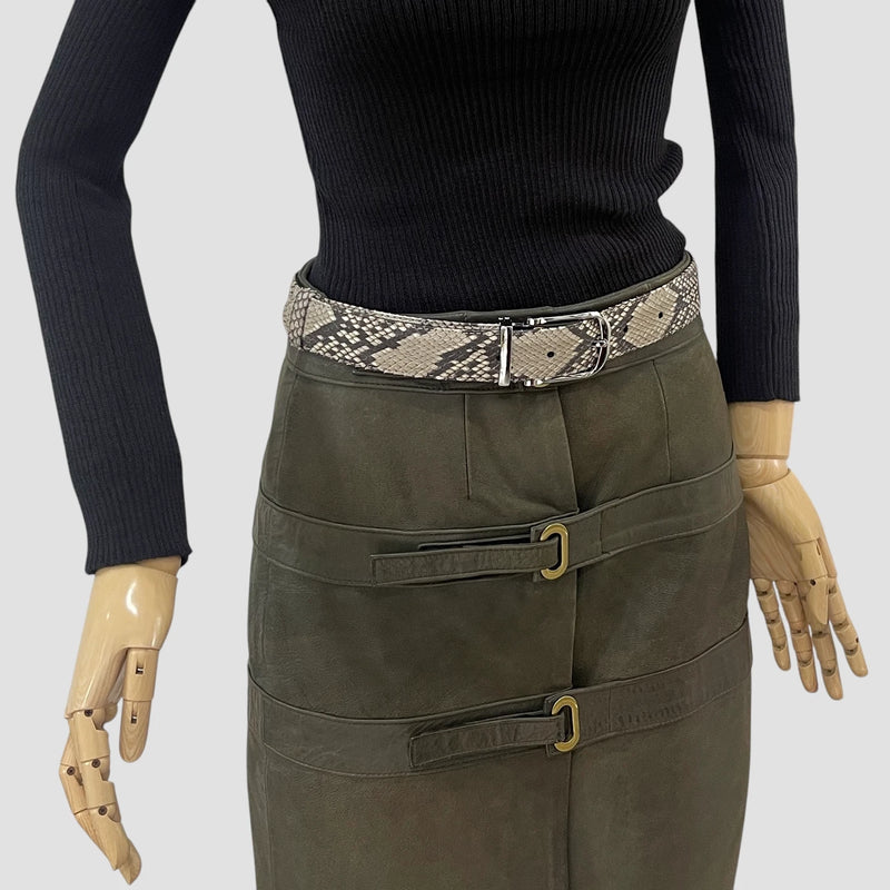 Python leather belt
