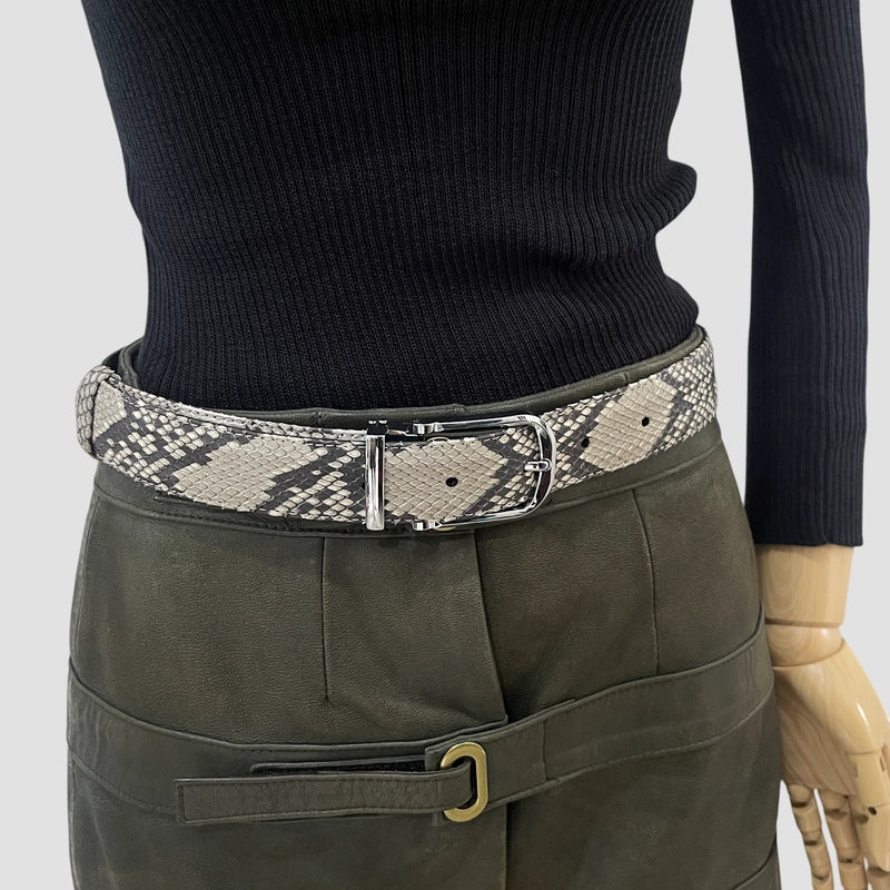Python leather belt