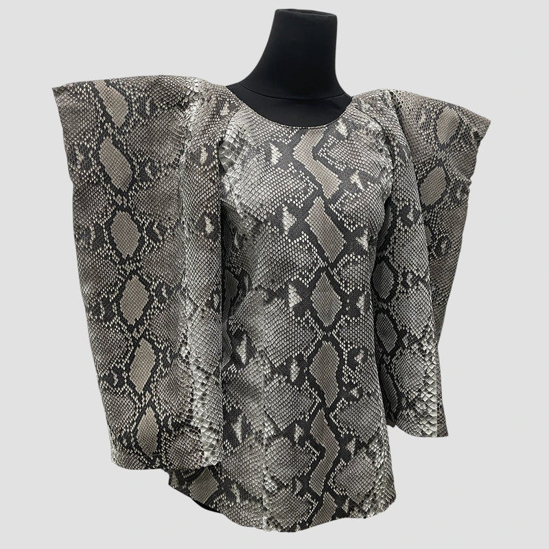 Python leather blouse