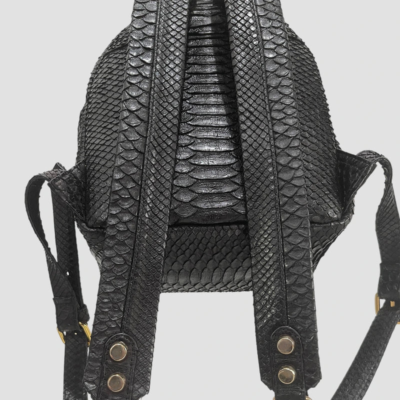Python leather backpack
