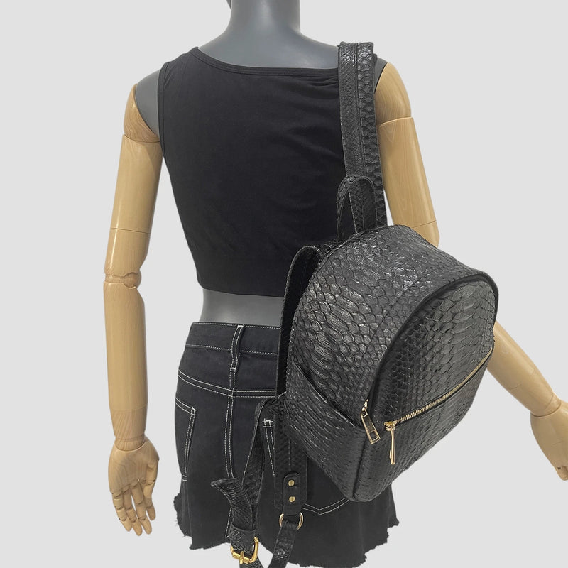 Python leather backpack