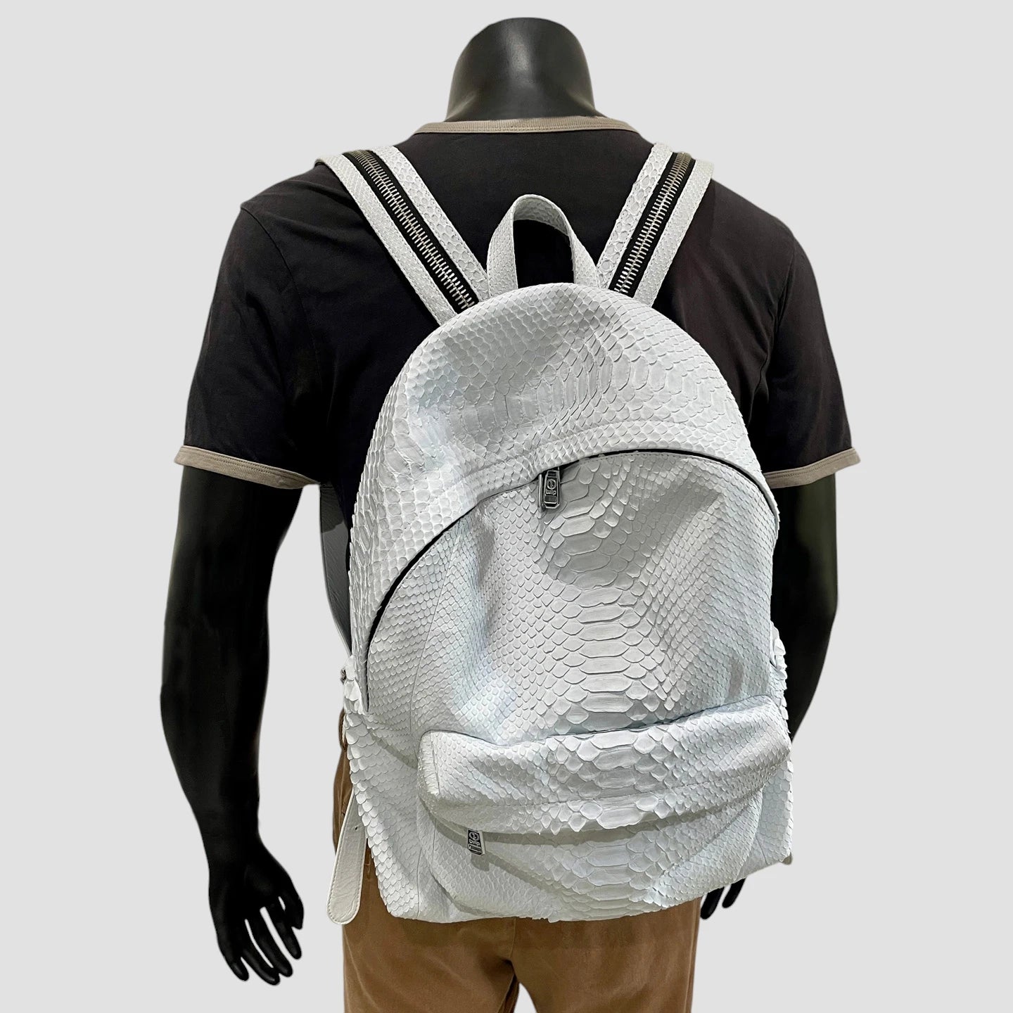 Python leather backpack