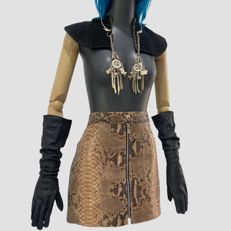 Python leather skirt