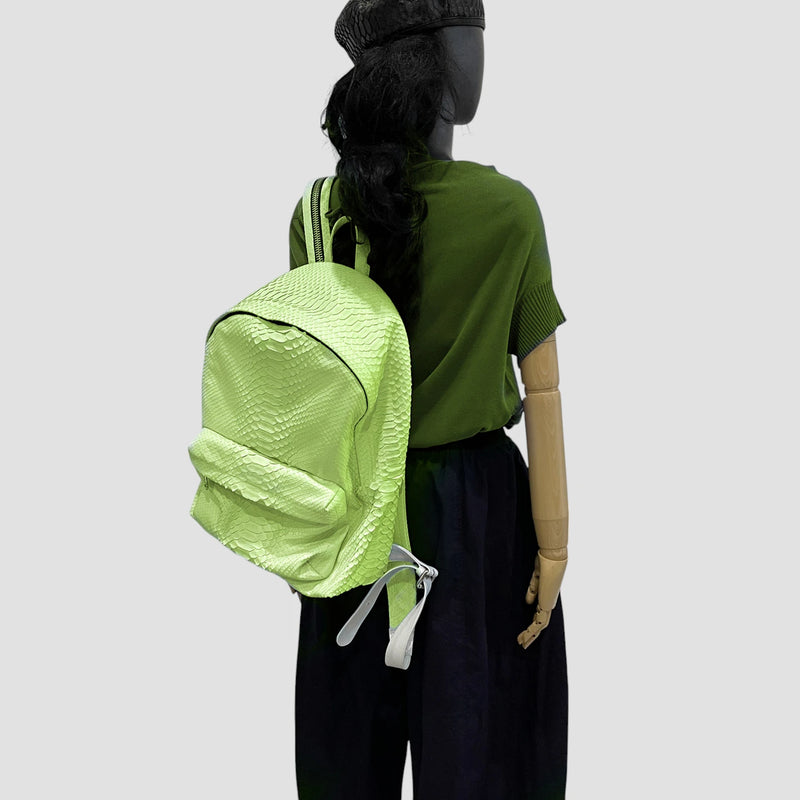 Python leather backpack