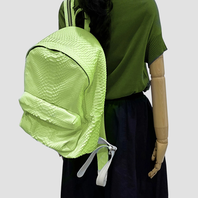 Python leather backpack