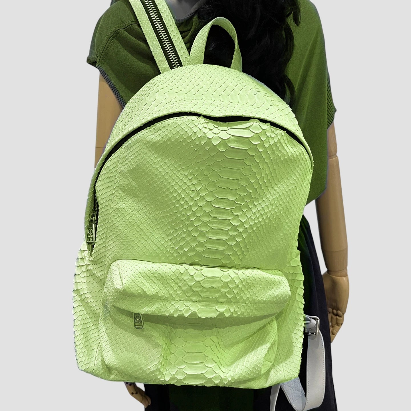 Python leather backpack