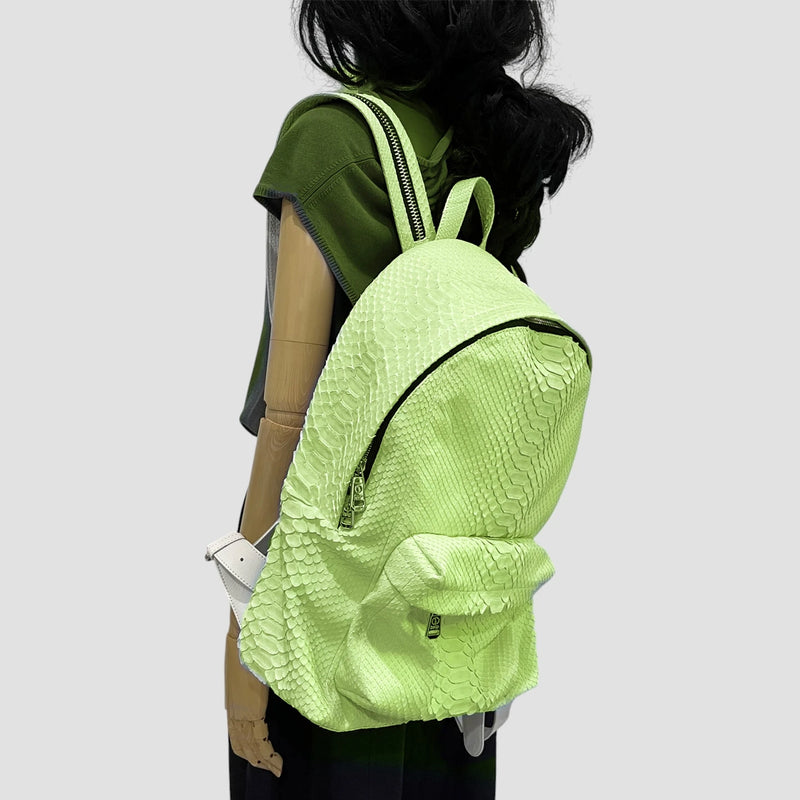 Python leather backpack