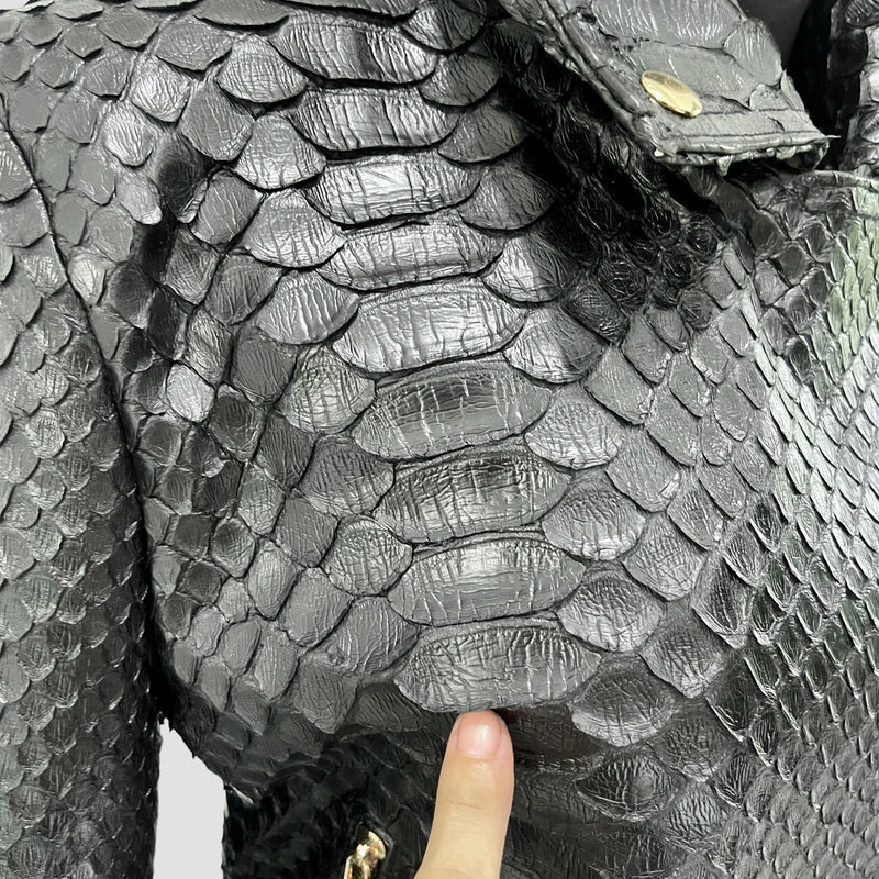 King python leather biker jacket