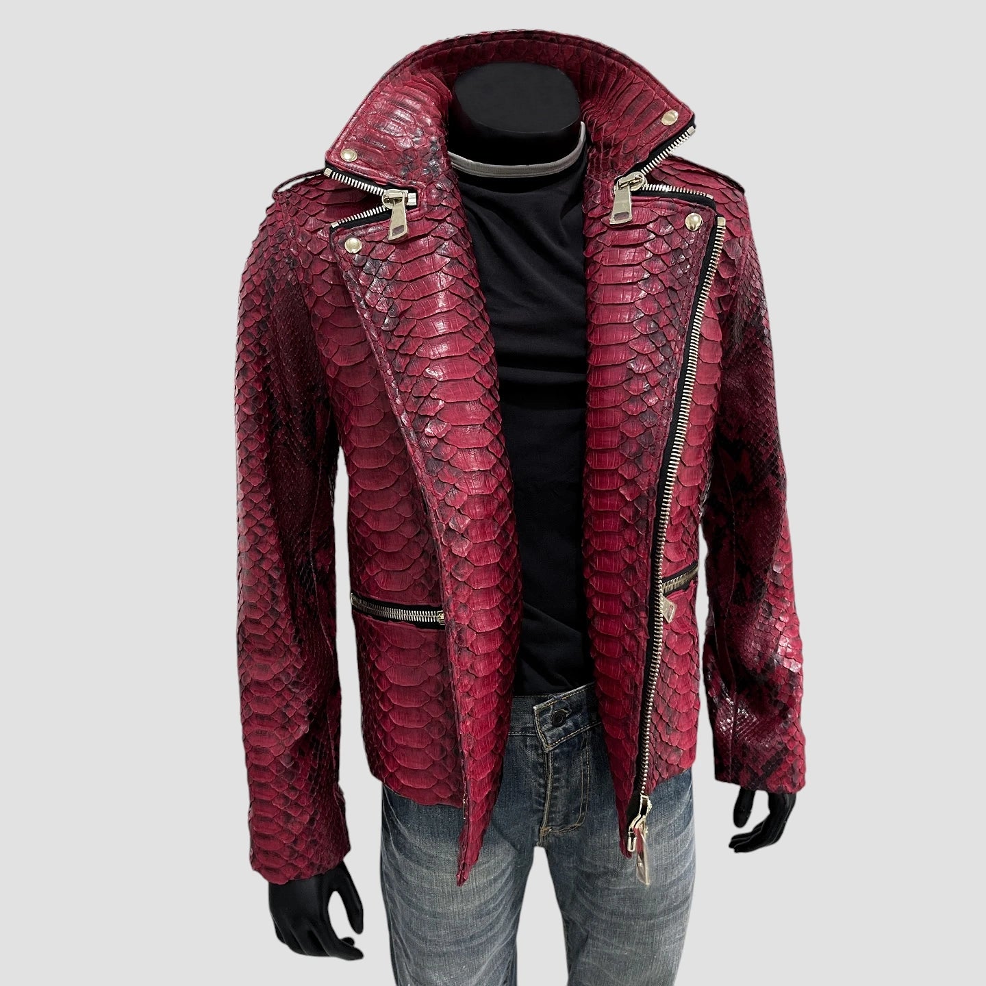 King python leather jacket back zippers