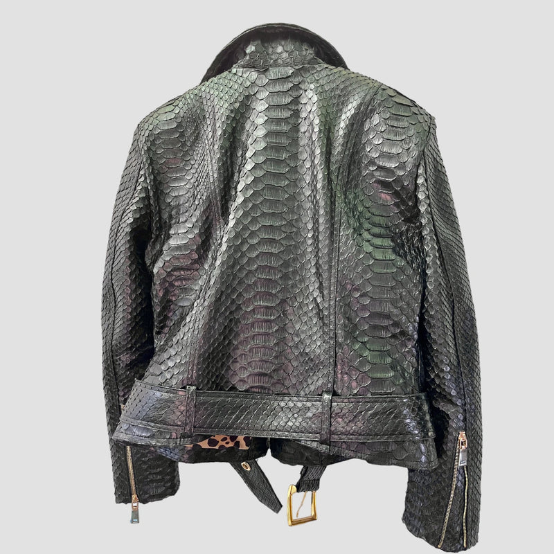King python leather biker jacket