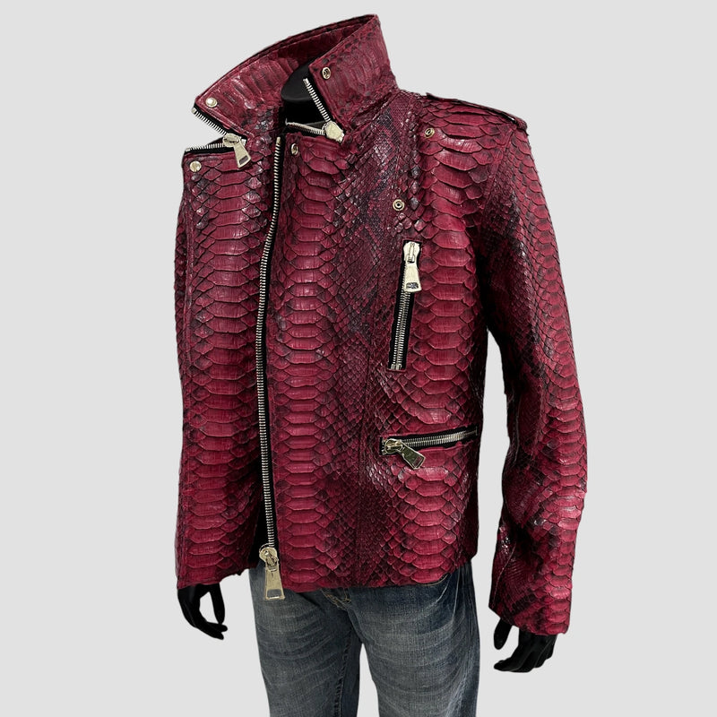 King python leather jacket back zippers