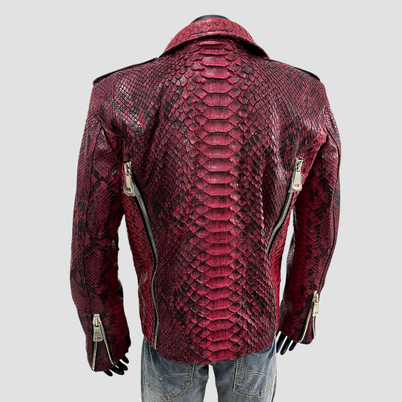 King python leather jacket back zippers