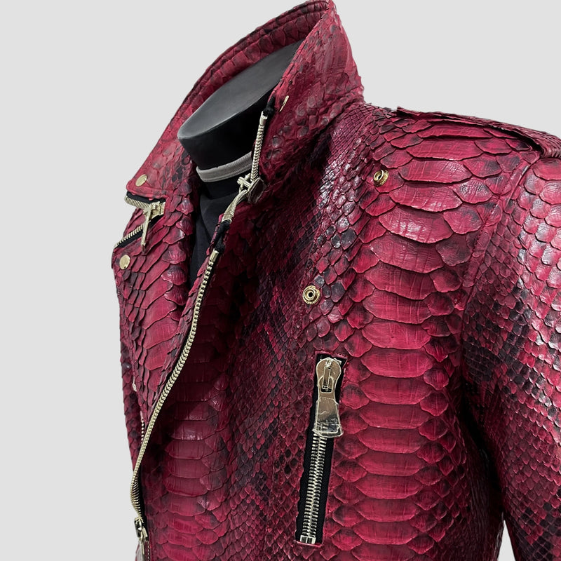 King python leather jacket back zippers