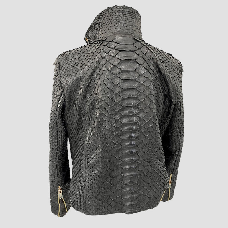 King python leather biker jacket