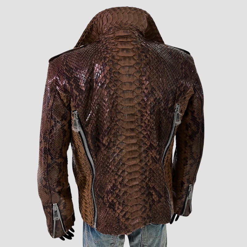 King python leather jacket back zippers