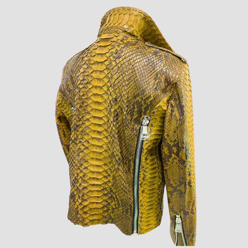 King python leather jacket back zippers