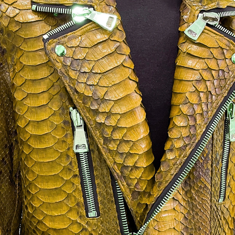 King python leather jacket back zippers
