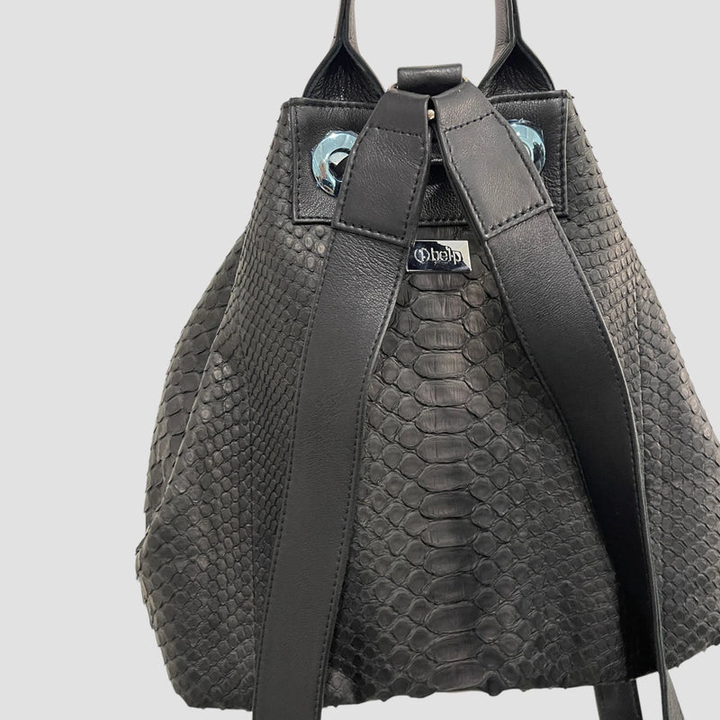 Python leather backpack