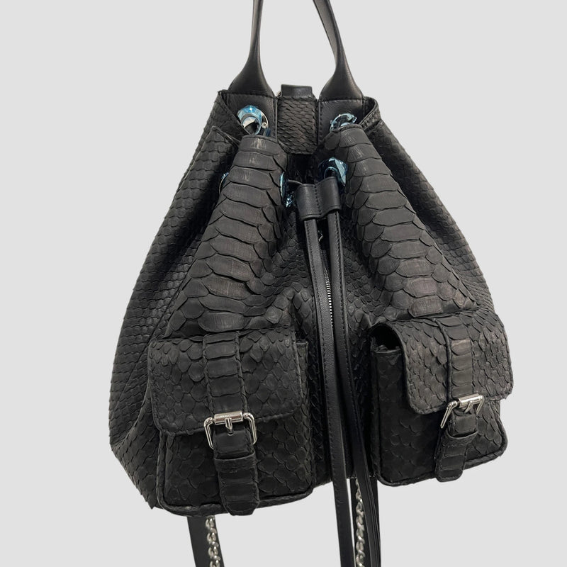 Python leather backpack