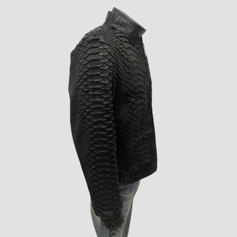 King python leather bomber jacket