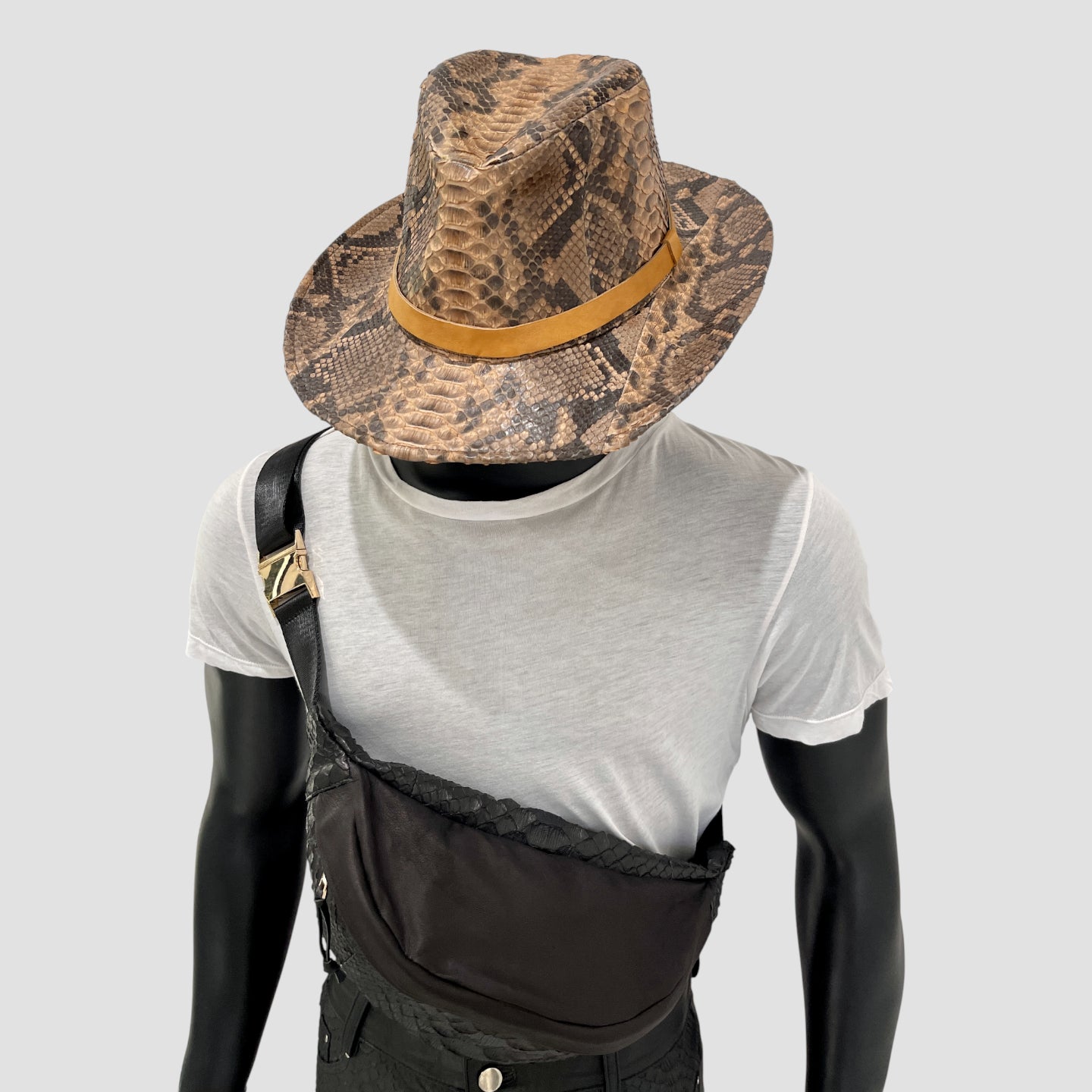 Python leather cowboy hat