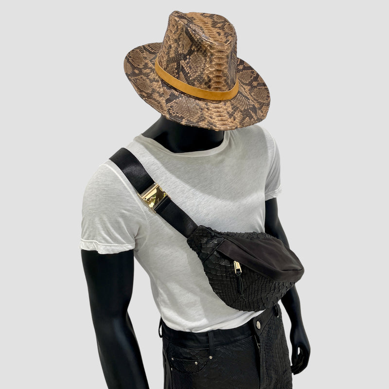 Python leather cowboy hat