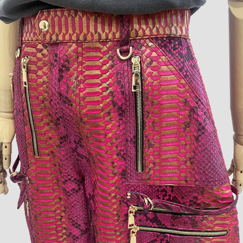 Python leather pants