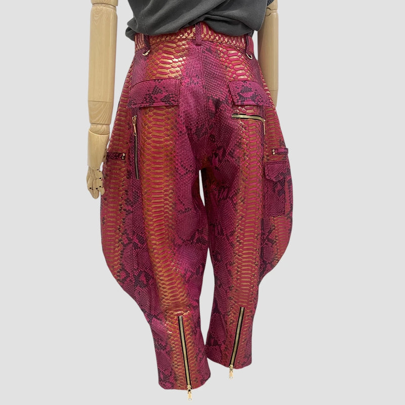 Python leather pants