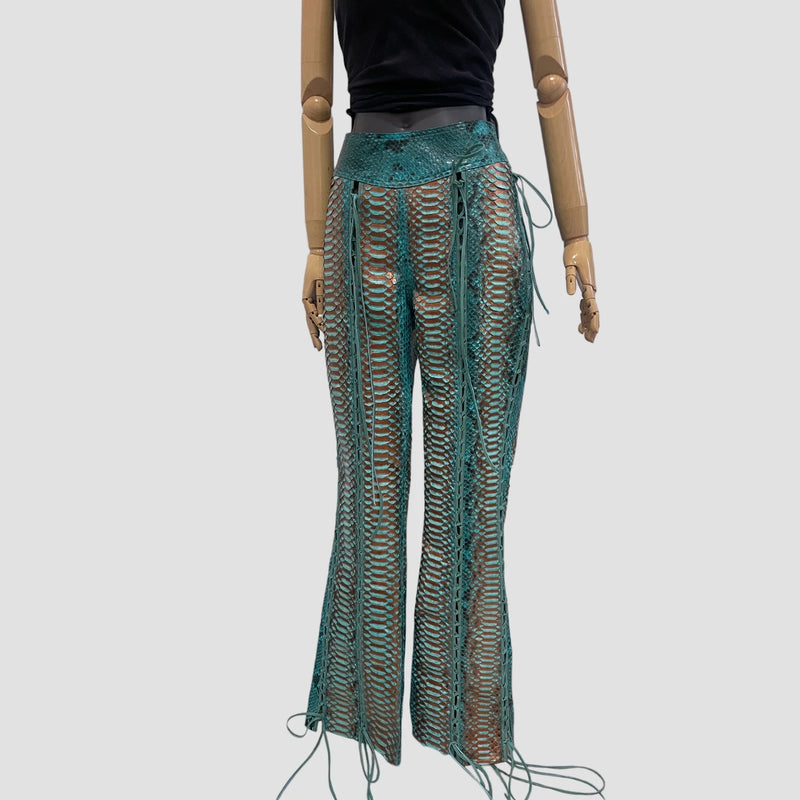 Python leather pants