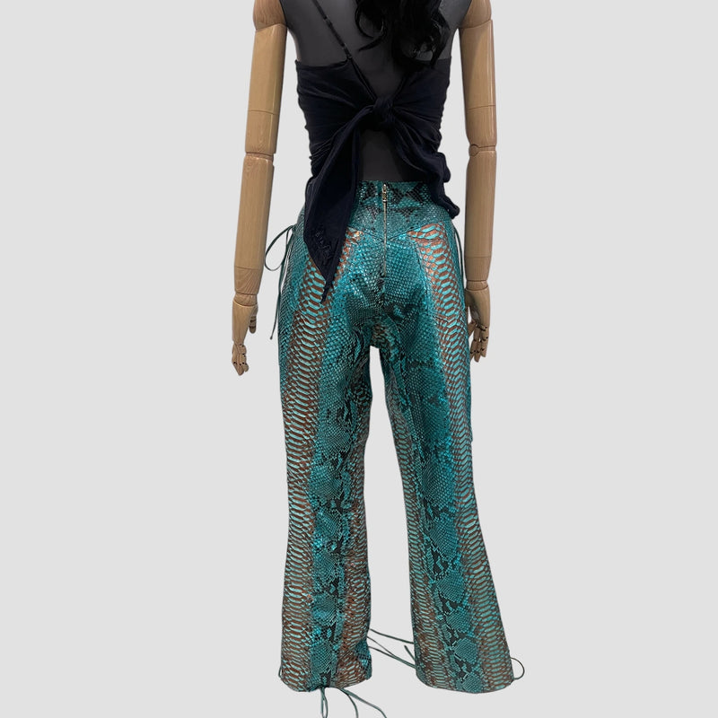 Python leather pants